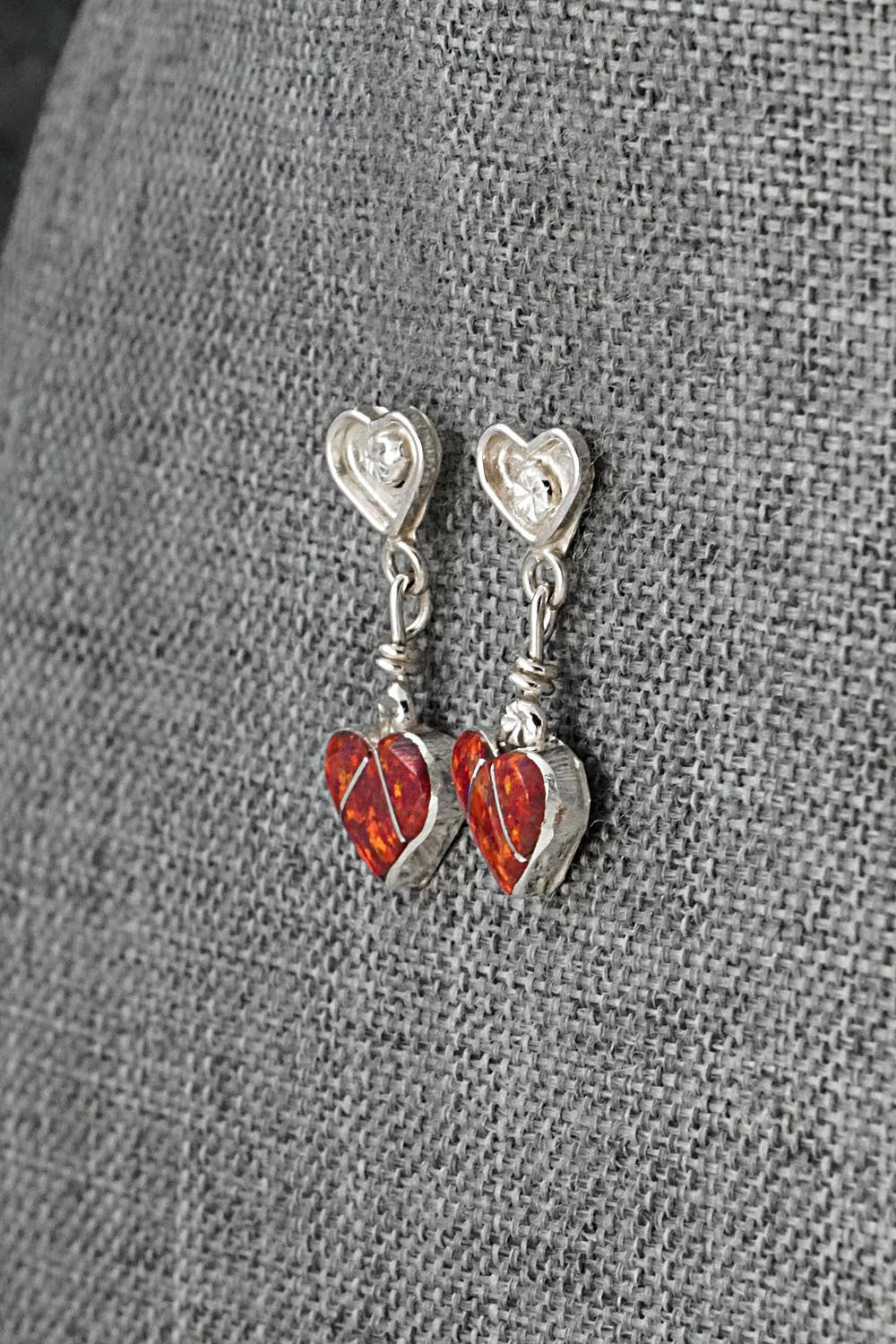Opalite & Sterling Silver Inlay Earrings - Ola Eriacho