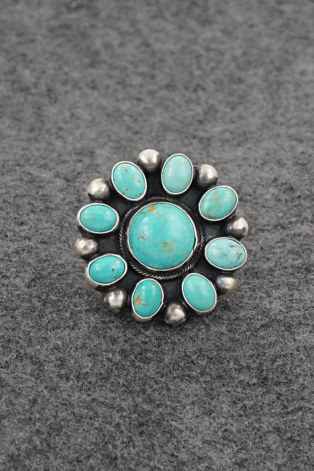 Turquoise & Sterling Silver Ring - Kathleen Livingston - Size Adjustable