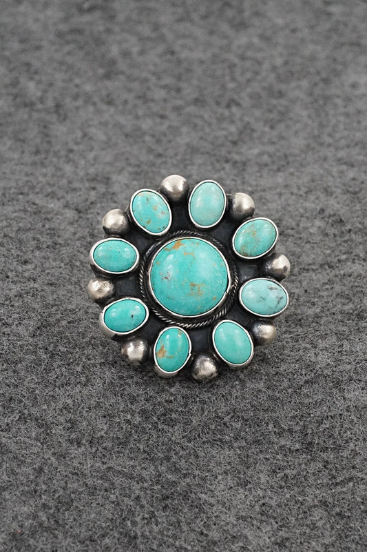 Turquoise & Sterling Silver Ring - Kathleen Livingston - Size Adjustable
