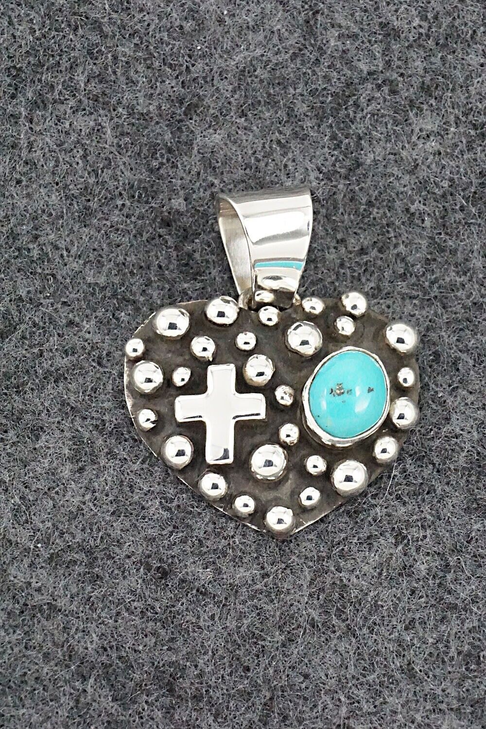 Turquoise & Sterling Silver Pendant - Raymond Coriz