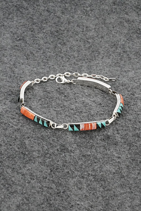 Multi-Stone & Sterling Silver Link Bracelet - Priscella Smith