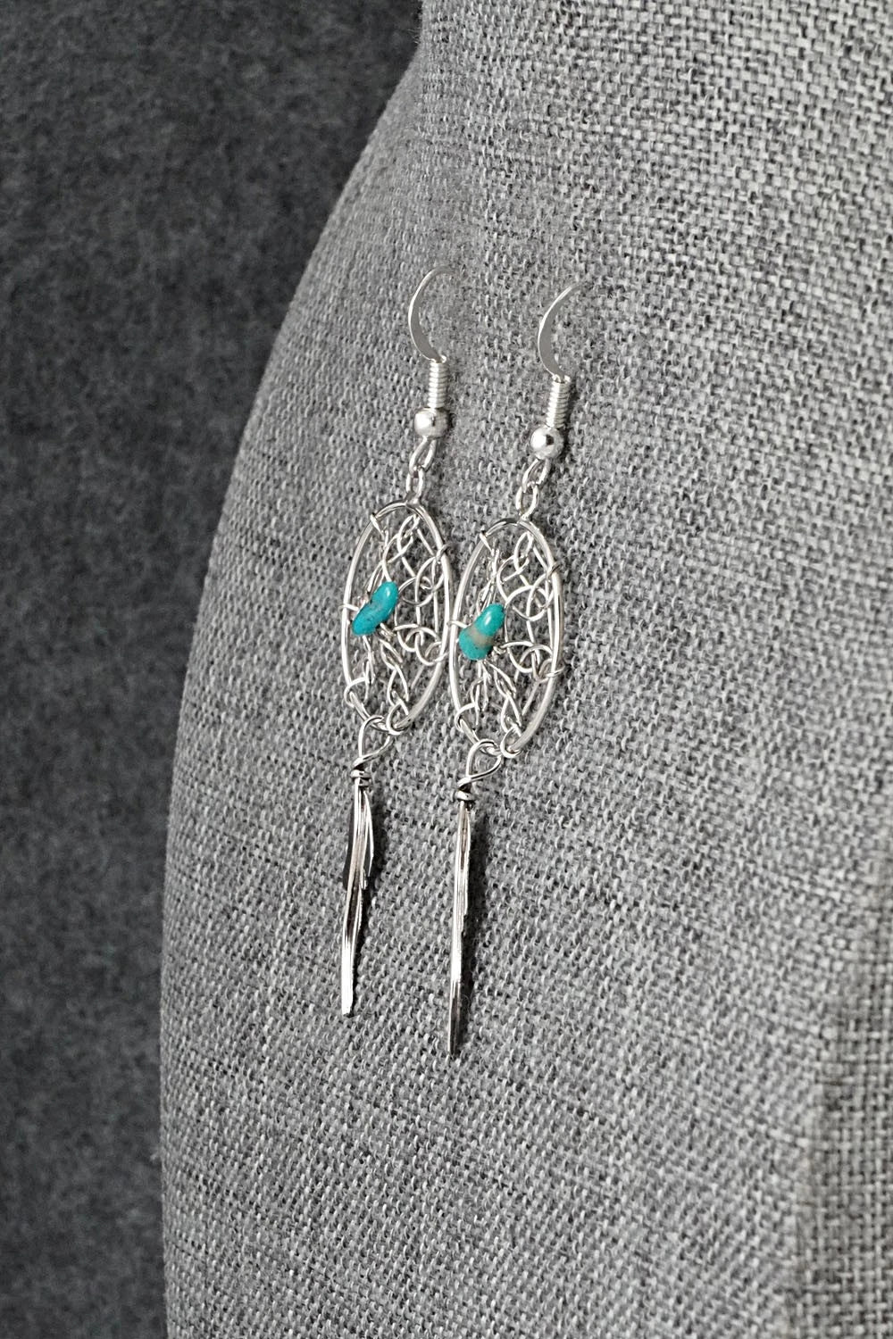Turquoise & Sterling Silver Earrings - Lorenzo Arviso