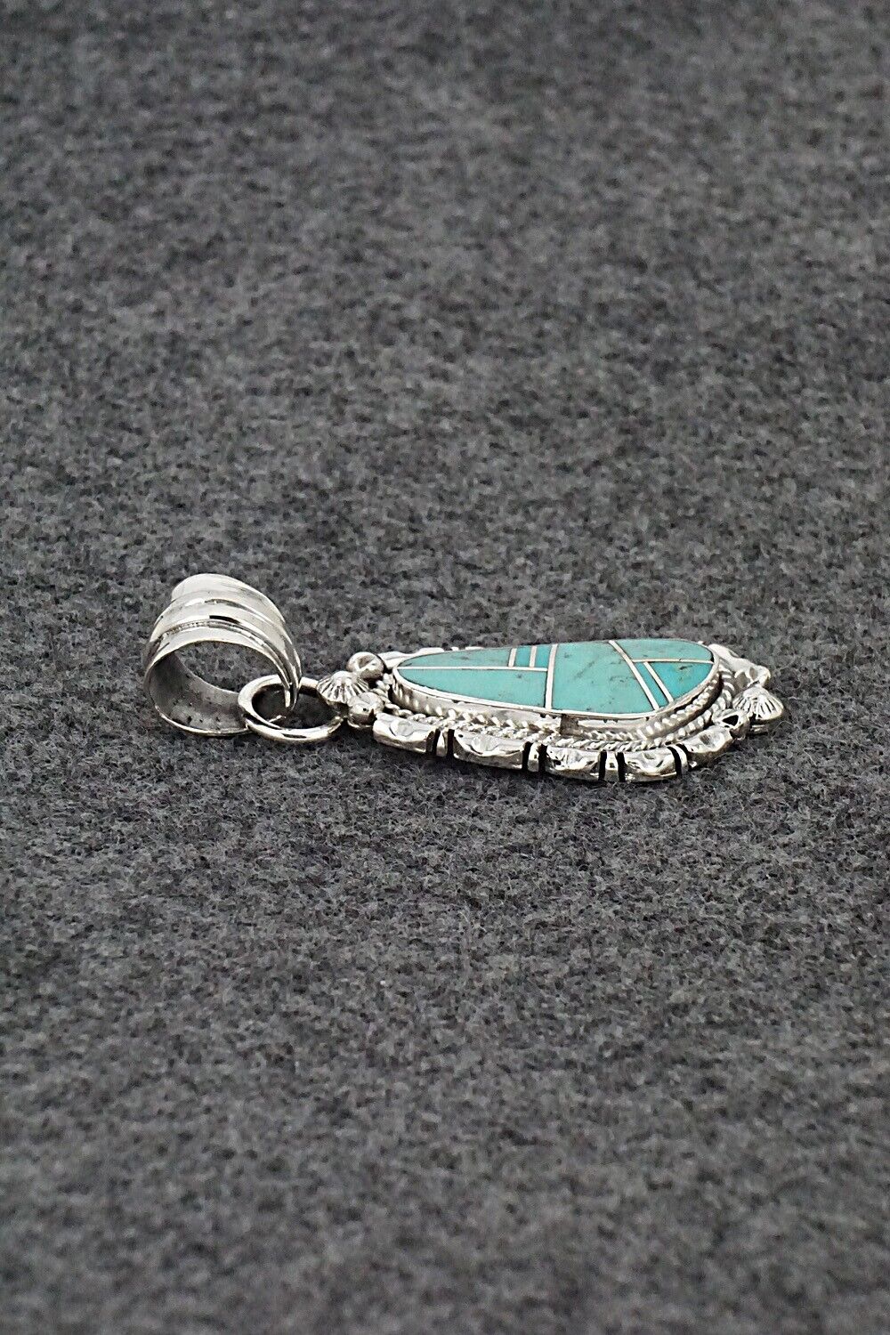 Turquoise & Sterling Silver Pendant - James Manygoats