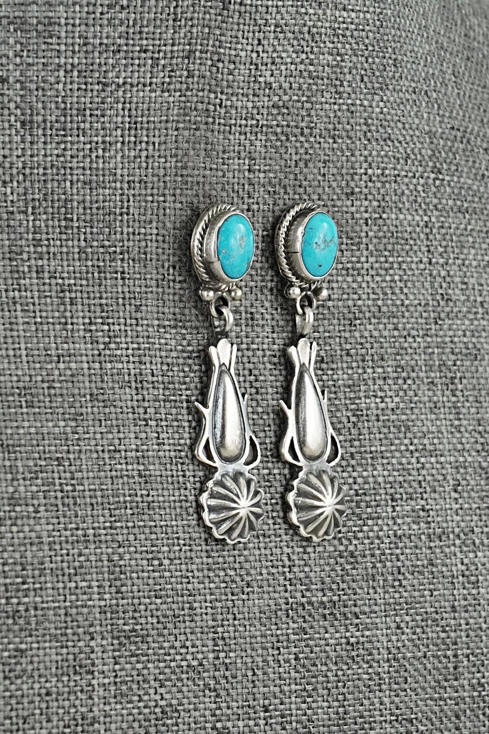 Turquoise & Sterling Silver Earrings - Verley Betone