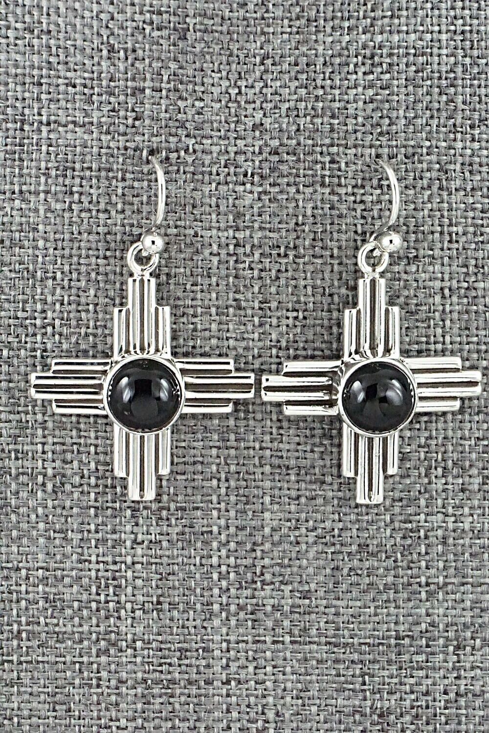 Onyx & Sterling Silver Earrings - Raymond Coriz