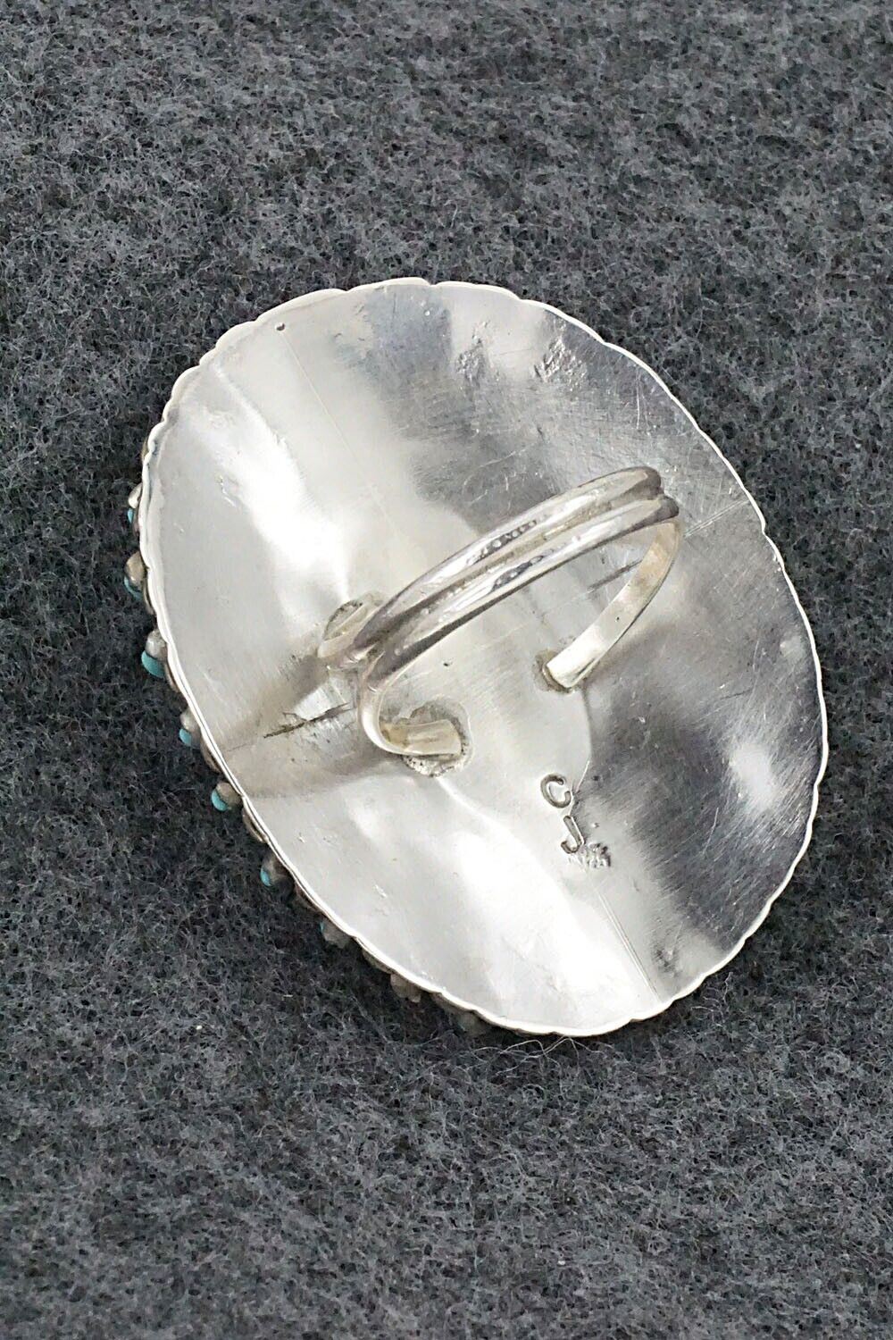 Turquoise & Sterling Silver Ring - Charlie John - Size 7