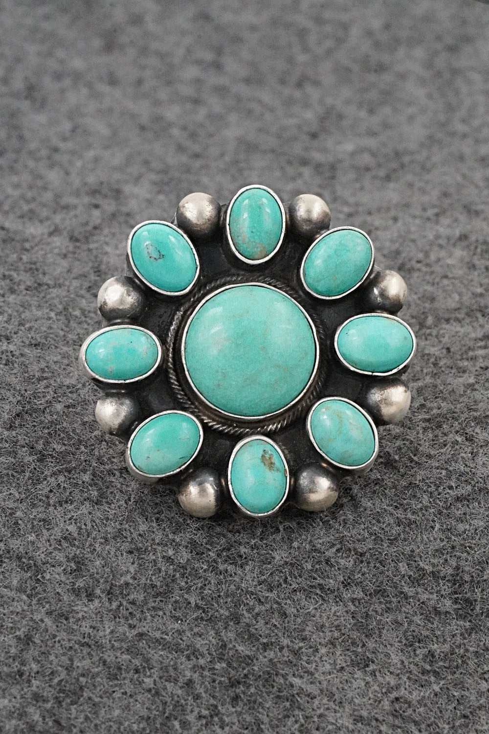 Turquoise & Sterling Silver Ring - Kathleen Livingston - Size Adjustable