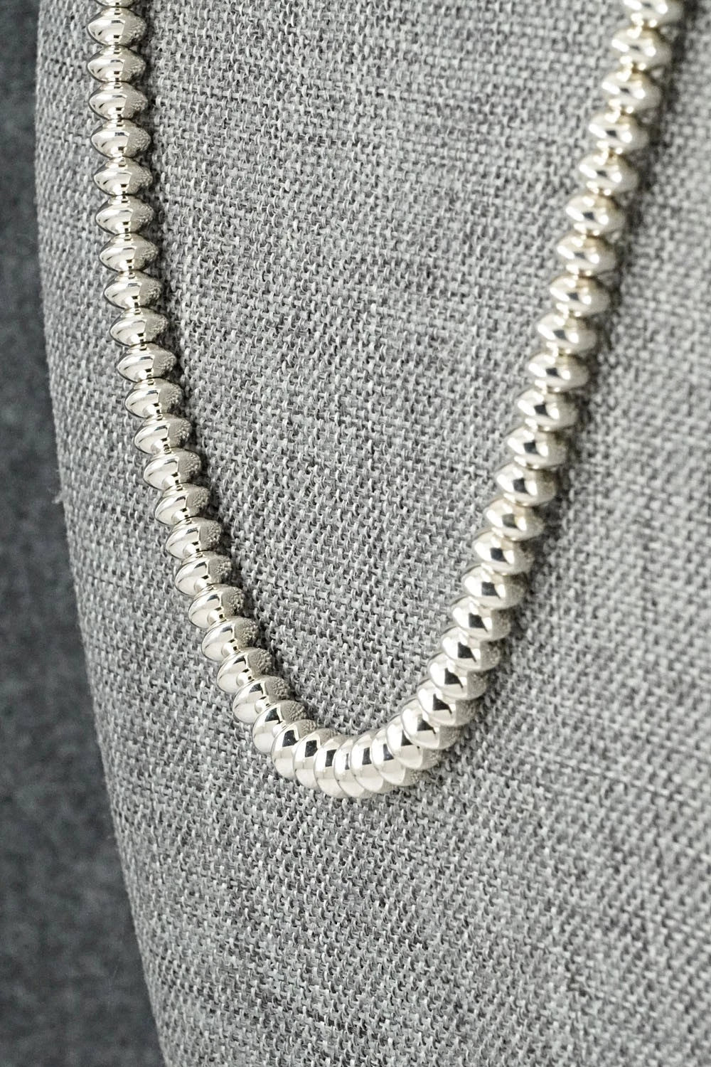 Sterling Silver Navajo Pearl Necklace 23" - Marie Yazzie