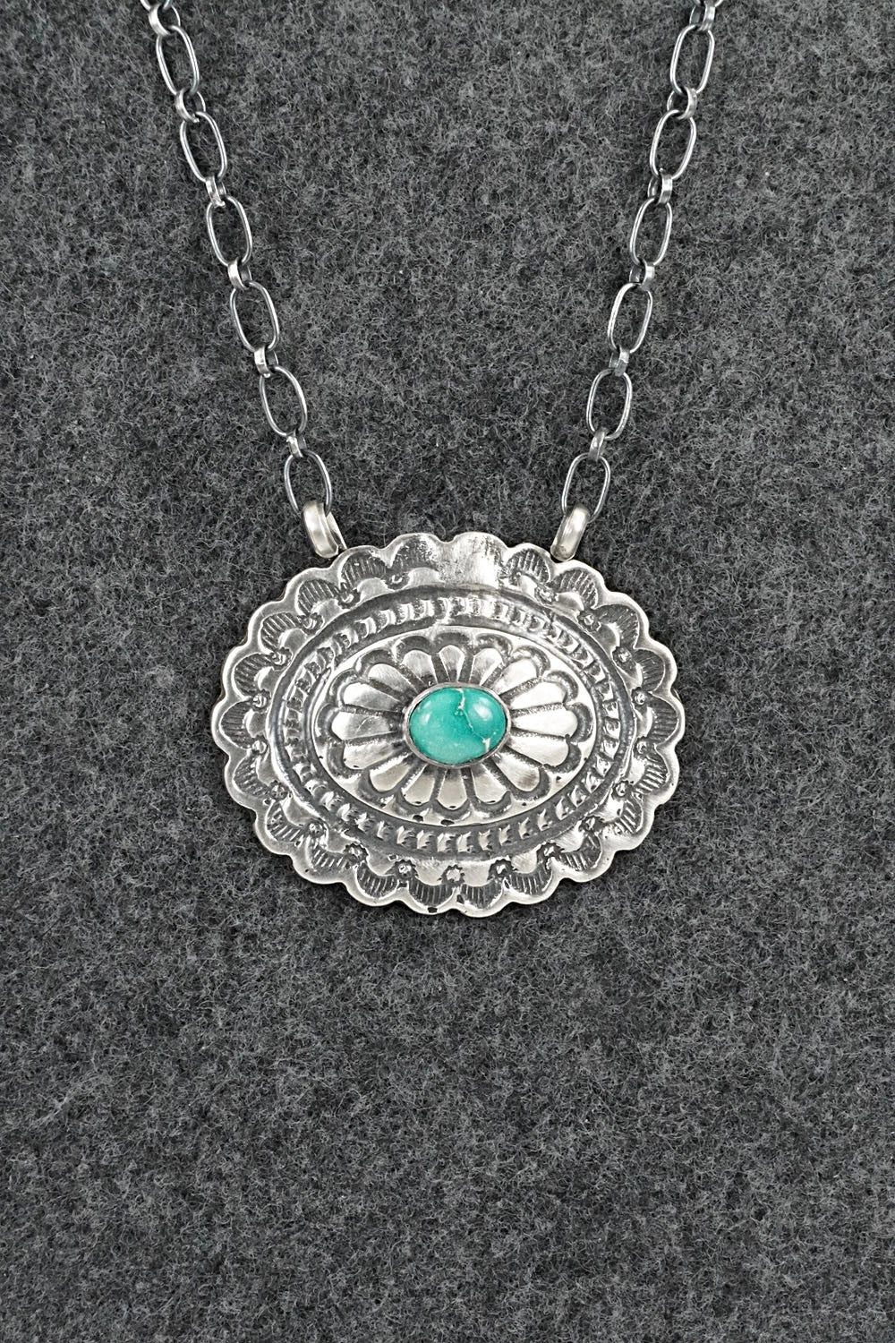 Turquoise & Sterling Silver Necklace - Adrienne Gordon