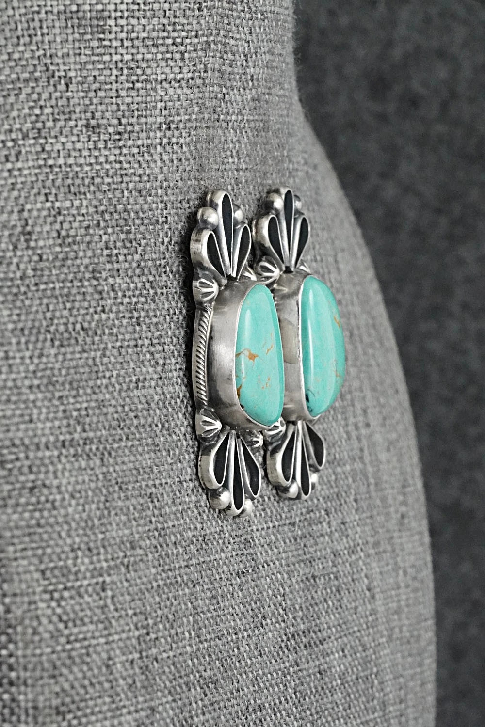 Turquoise & Sterling Silver Earrings - Bobby Johnson