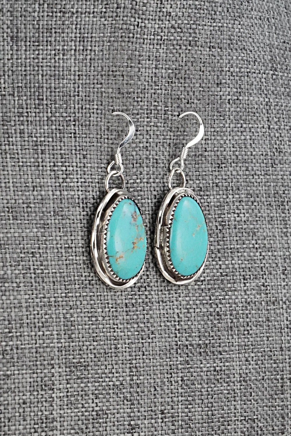 Turquoise & Sterling Silver Earrings - Ernest Hawthorne