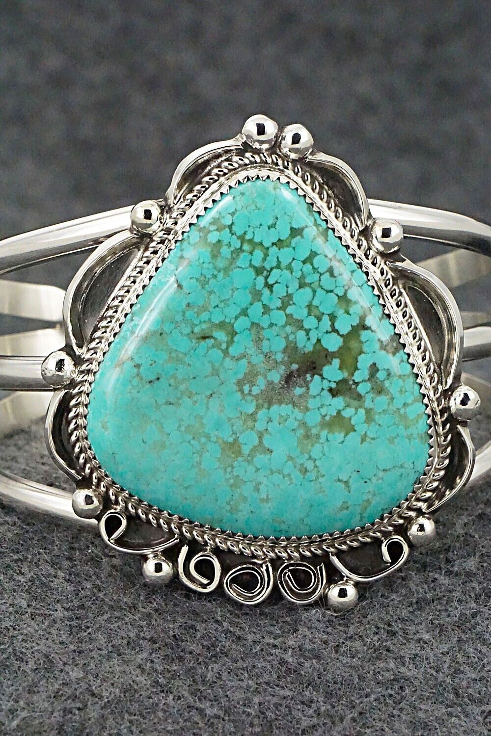 Turquoise & Sterling Silver Bracelet - Leslie Nez