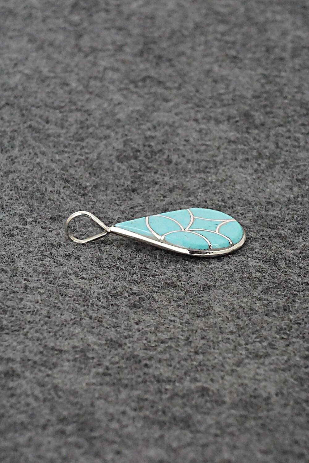 Turquoise & Sterling Silver Pendant - Delorna Lahi