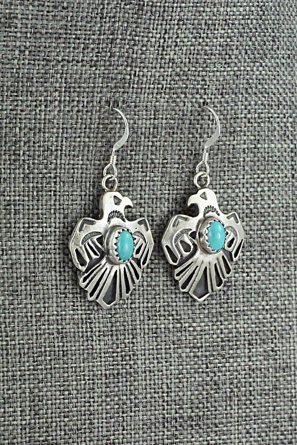 Turquoise & Sterling Silver Earrings - Kenny Lonjose