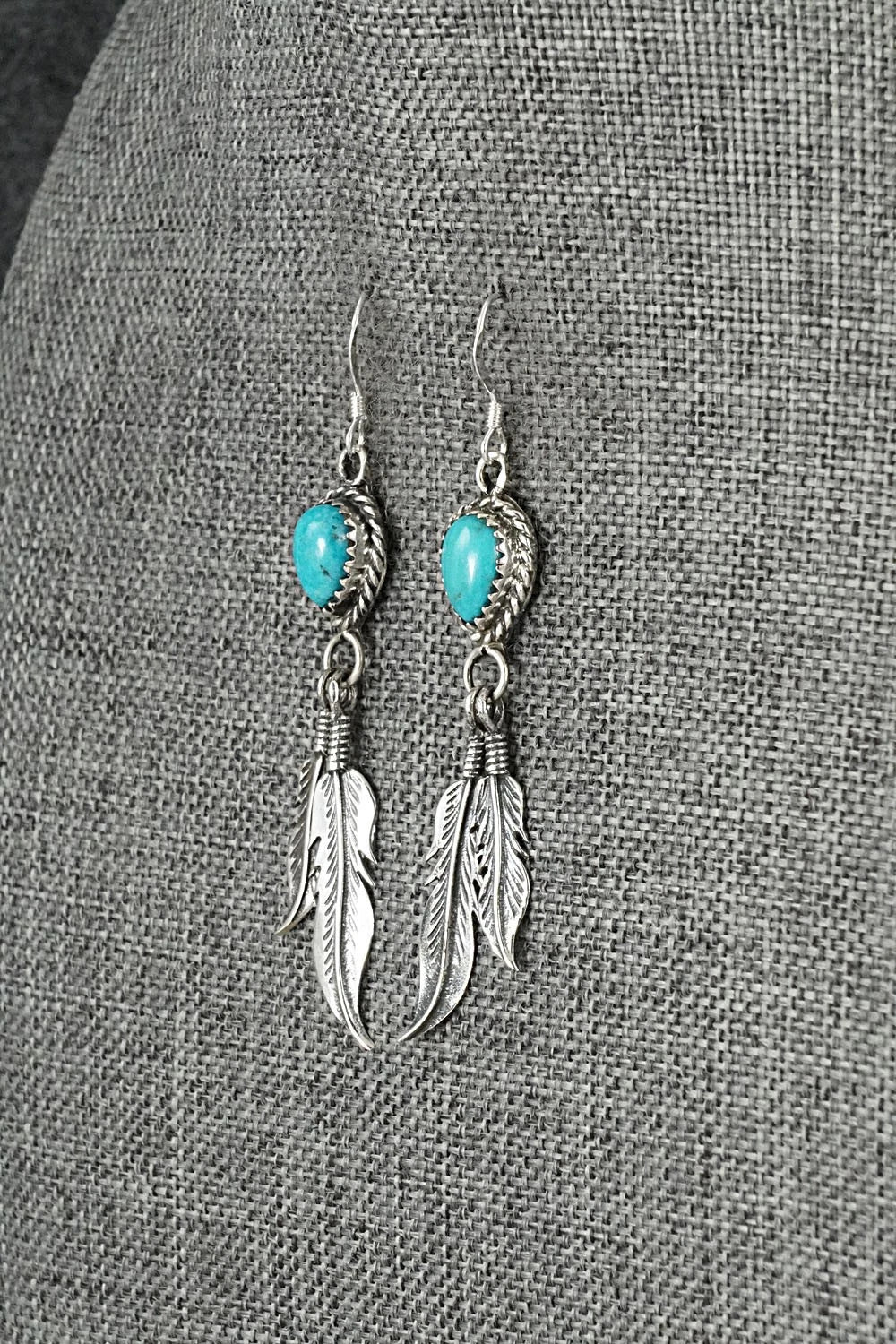 Turquoise & Sterling Silver Earrings - Isabelle Yazzie