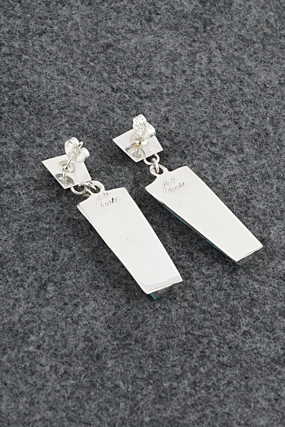 Multi-Stone & Sterling Silver Inlay Earrings - Rayland Edaakie