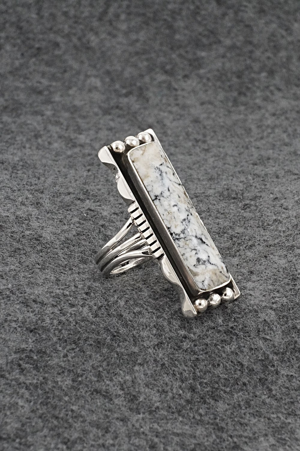 White Buffalo & Sterling Silver Ring - Larson Lee - Size 8