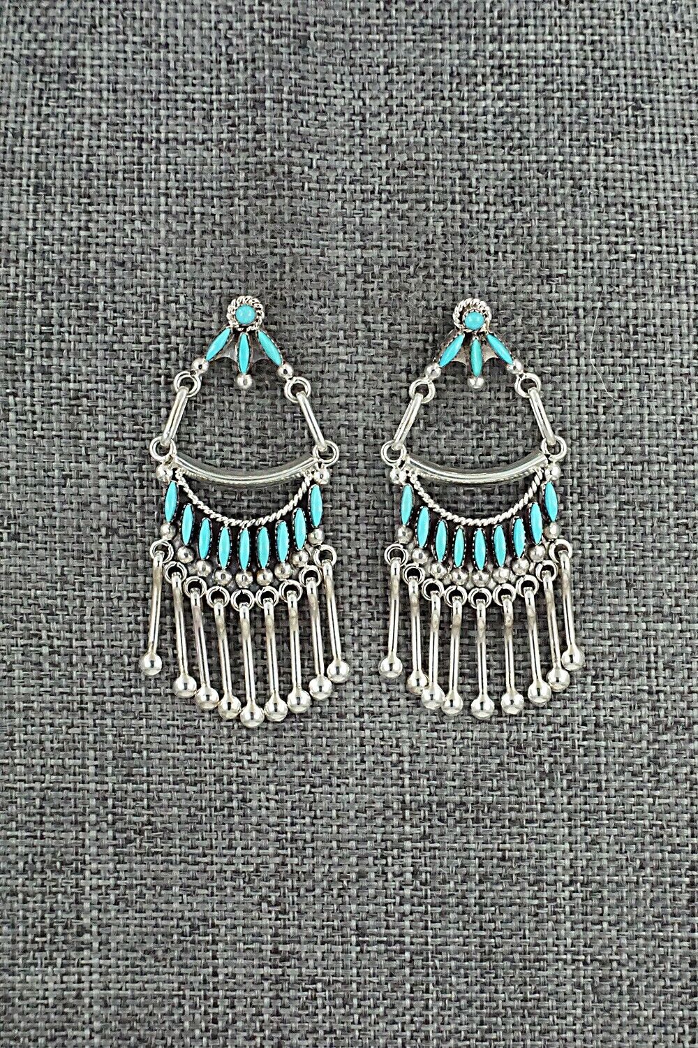 Turquoise & Sterling Silver Earrings - Stewart Natewa