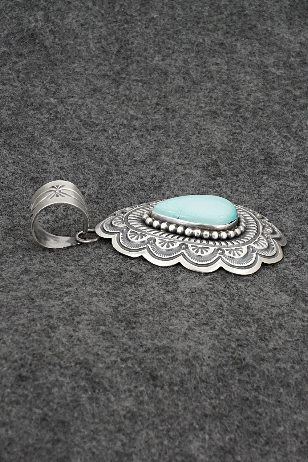 Turquoise & Sterling Silver Pendant - Arnold Blackgoat