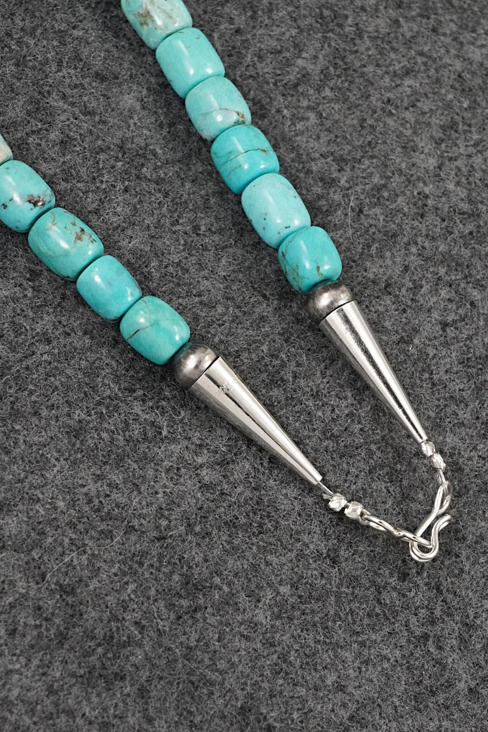 Turquoise & Sterling Silver Necklace 20" - Doreen Jake