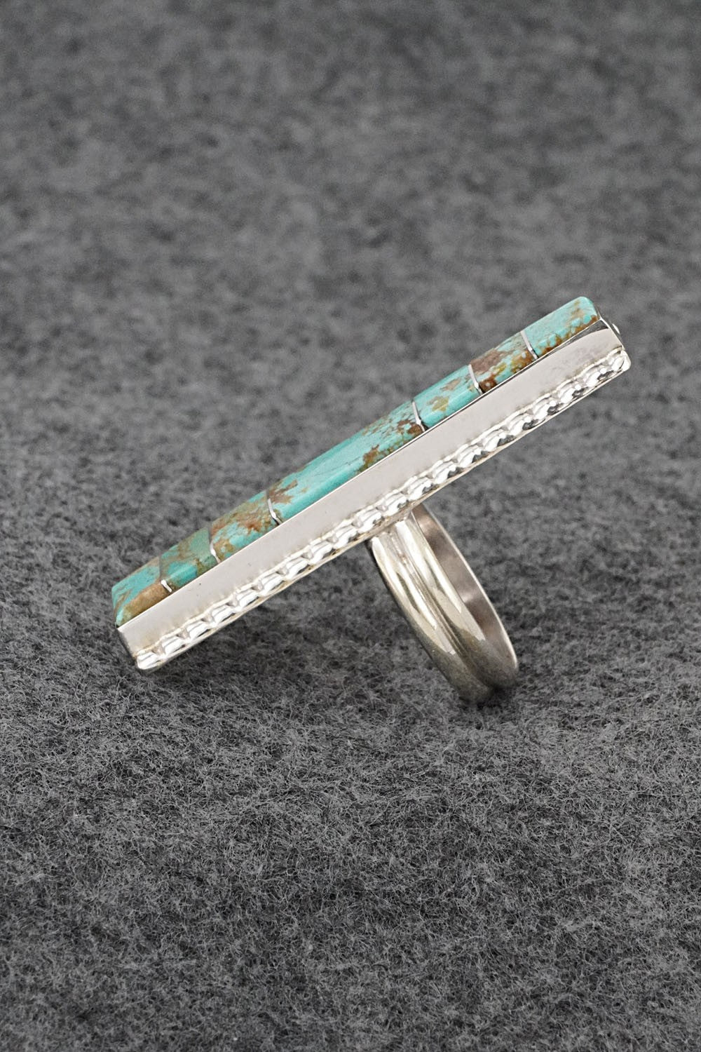 Turquoise & Sterling Silver Ring - Wilbert Grey - Size 9