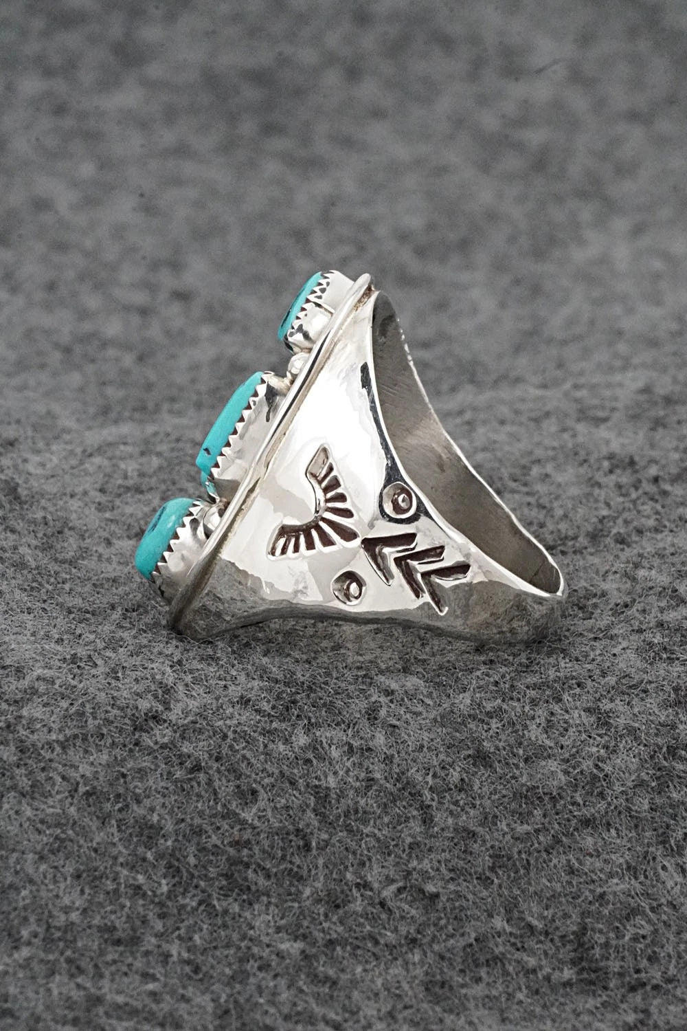Turquoise & Sterling Silver Ring - Anthony Brown - Size 10.5