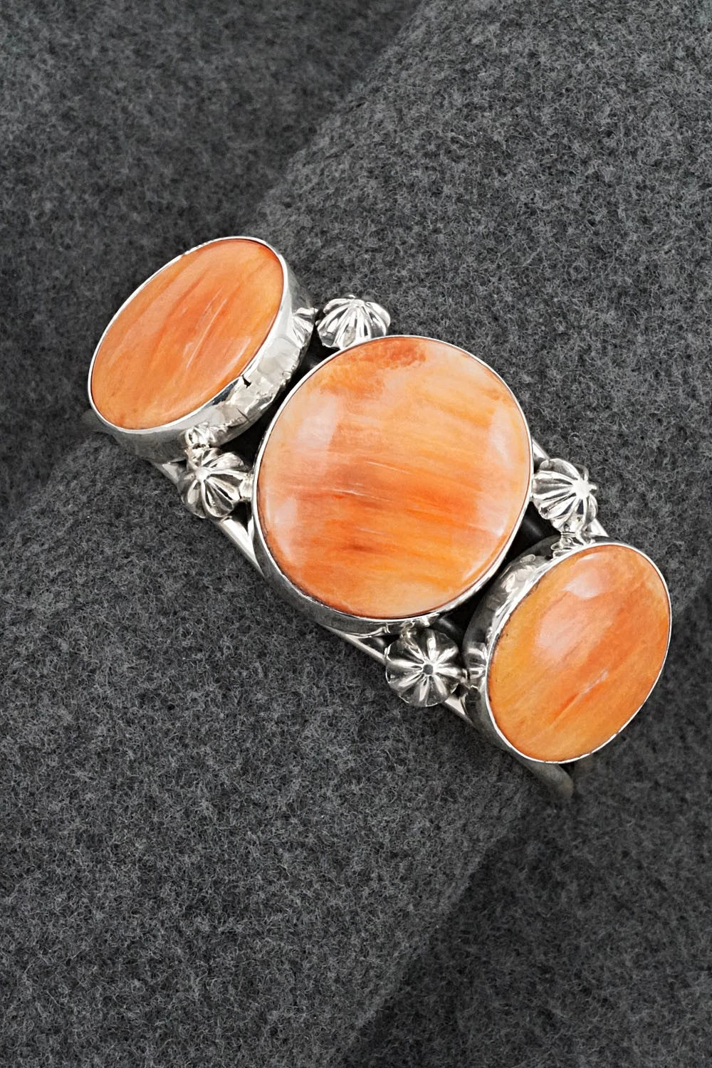 Spiny Oyster & Sterling Silver Bracelet - Paul Livingston