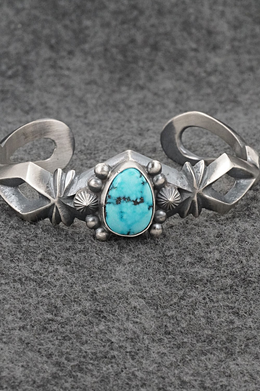 Turquoise & Sterling Silver Bracelet - Harrison Bitsue
