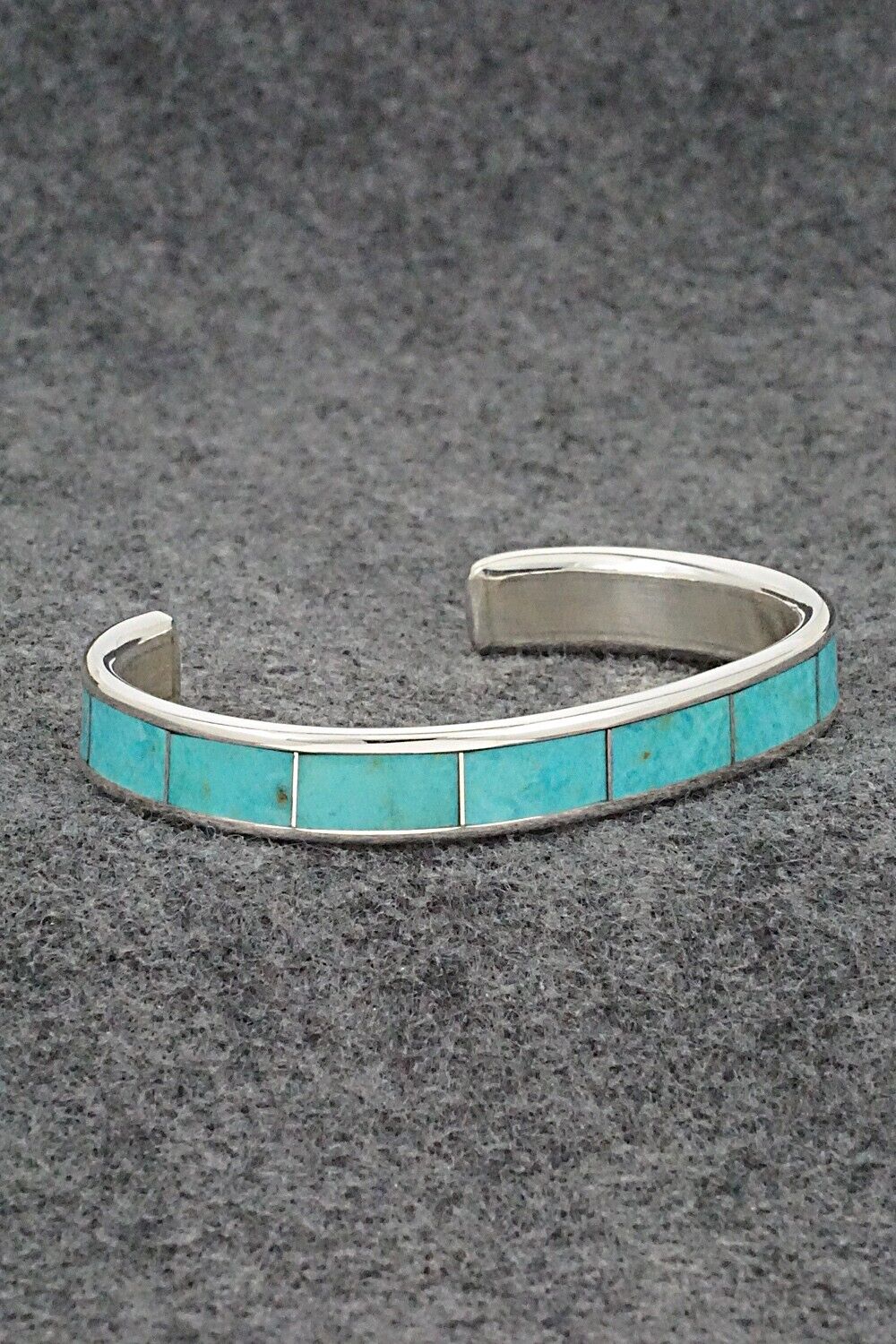 Turquoise & Sterling Silver Inlay Bracelet - Larry Loretto