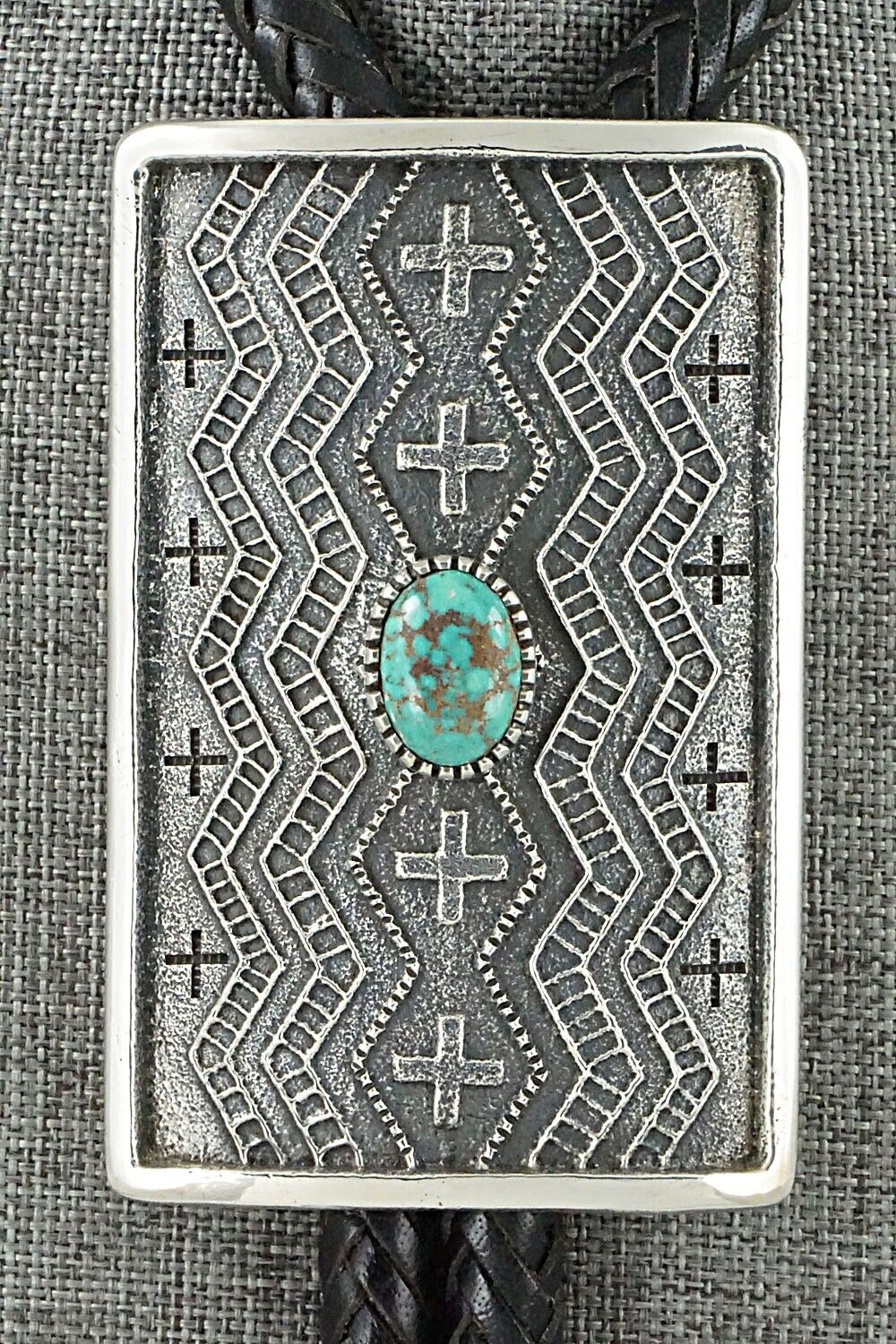 Turquoise and Sterling Silver Bolo Tie - Harrison Jim