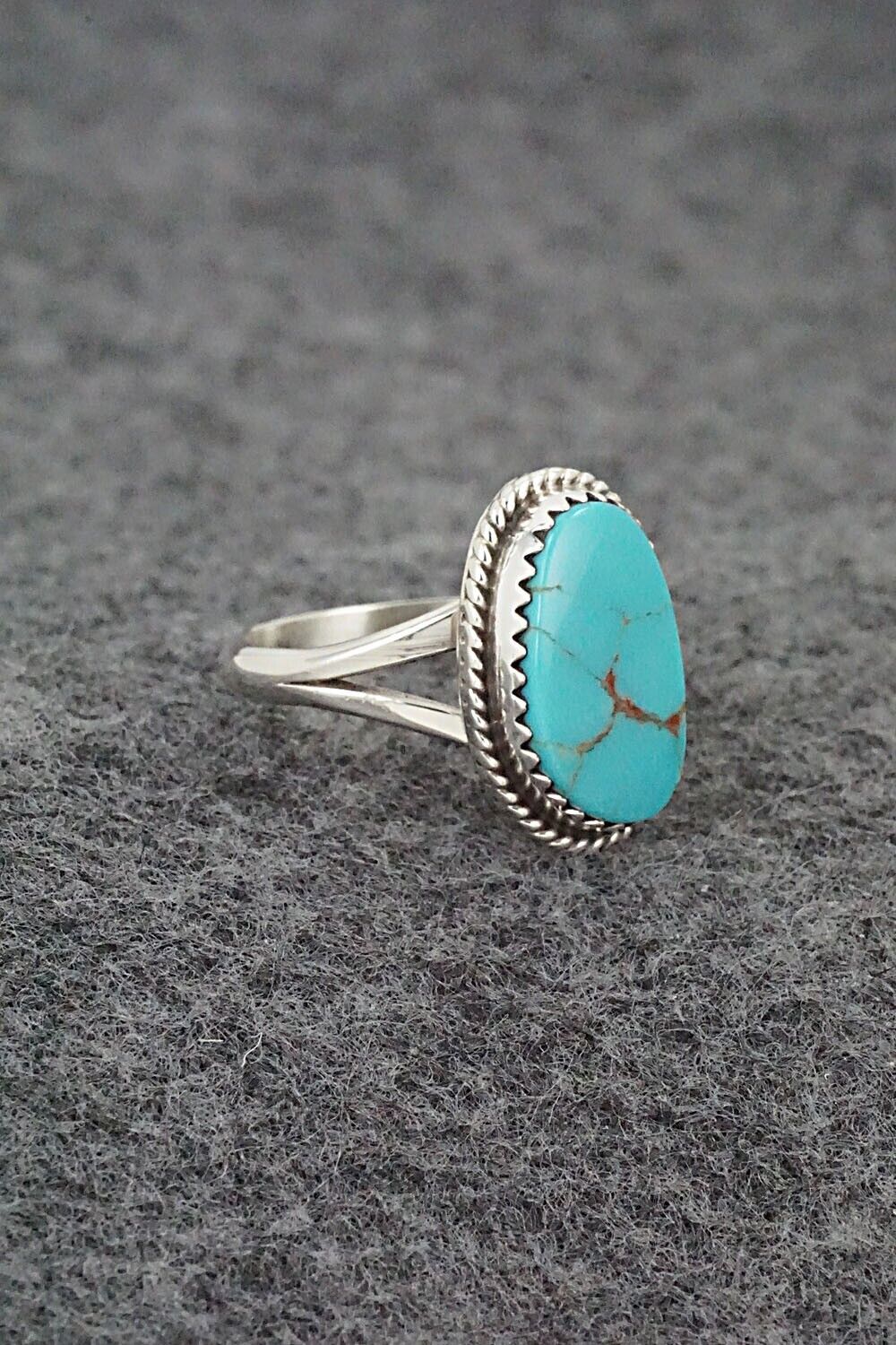 Turquoise & Sterling Silver Ring - Robert Martinez - Size 8