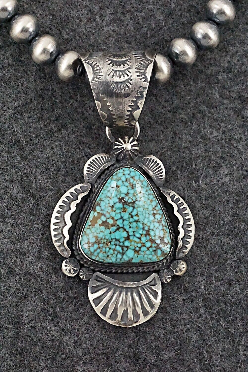 Turquoise & Sterling Silver Necklace - Gilbert Tom