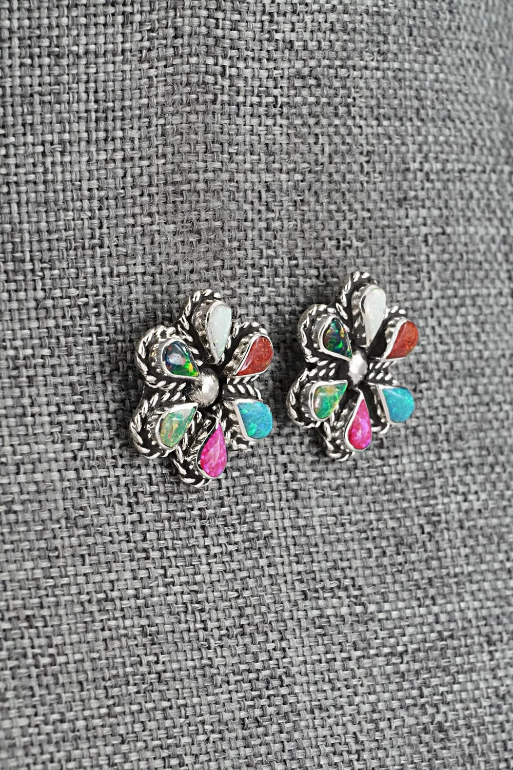 Opalite & Sterling Silver Earrings - Carol Lateyice