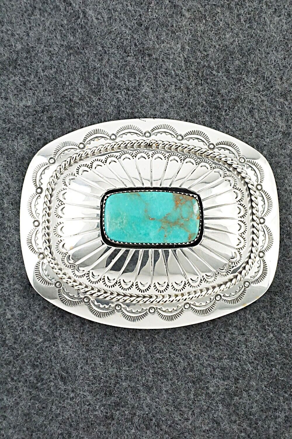 Turquoise & Sterling Silver Belt Buckle - Wilbert Muskett Sr.