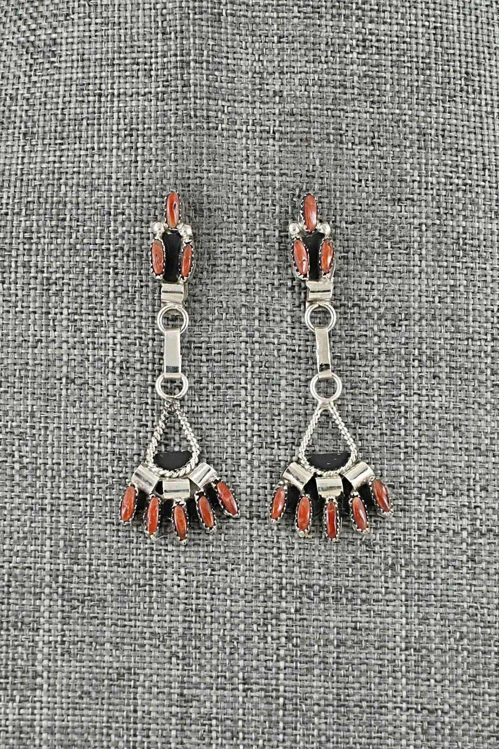 Coral & Sterling Silver Necklace Set - Evonne Hustito