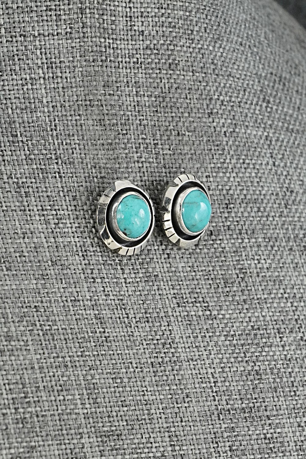 Turquoise & Sterling Silver Earrings - Amos Begay