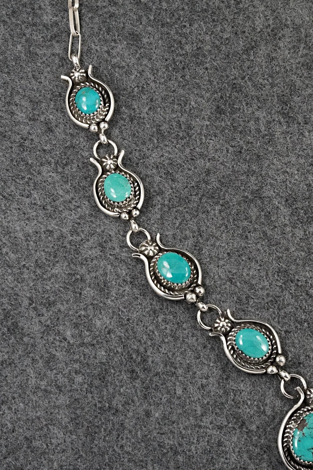 Turquoise & Sterling Silver Necklace and Earrings Set - Phil Nez