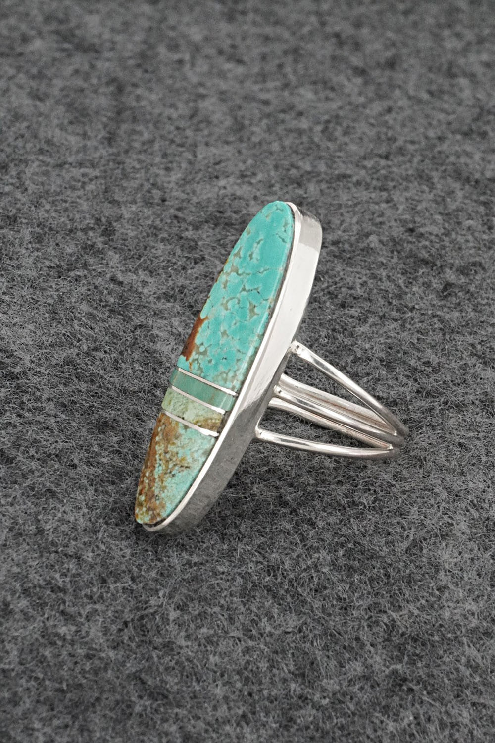 Turquoise & Sterling Silver Ring - Harold Smith - Size 8.5