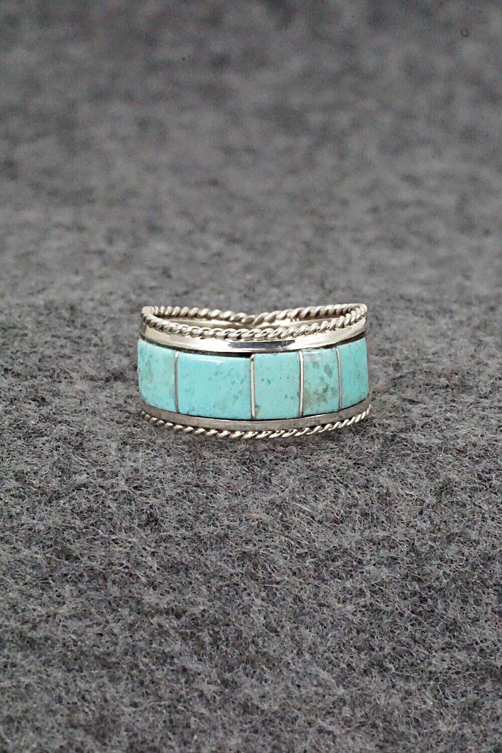 Turquoise & Sterling Silver Ring - Bruce Johnson - Size 6.5