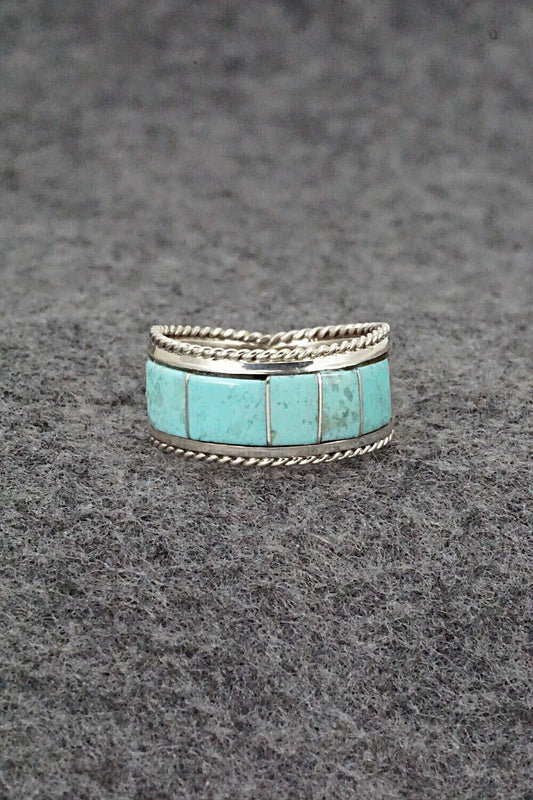 Turquoise & Sterling Silver Ring - Bruce Johnson - Size 6.5