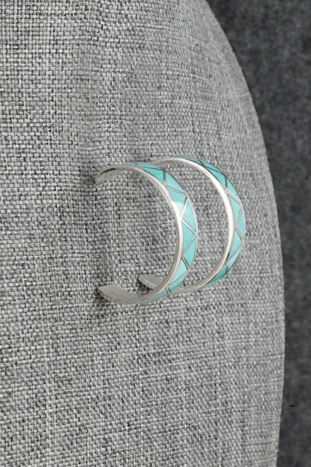 Turquoise Inlay & Sterling Silver Earrings - Joann Peina