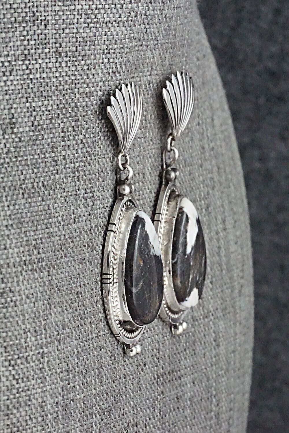 White Buffalo & Sterling Silver Earrings - Annie Spencer
