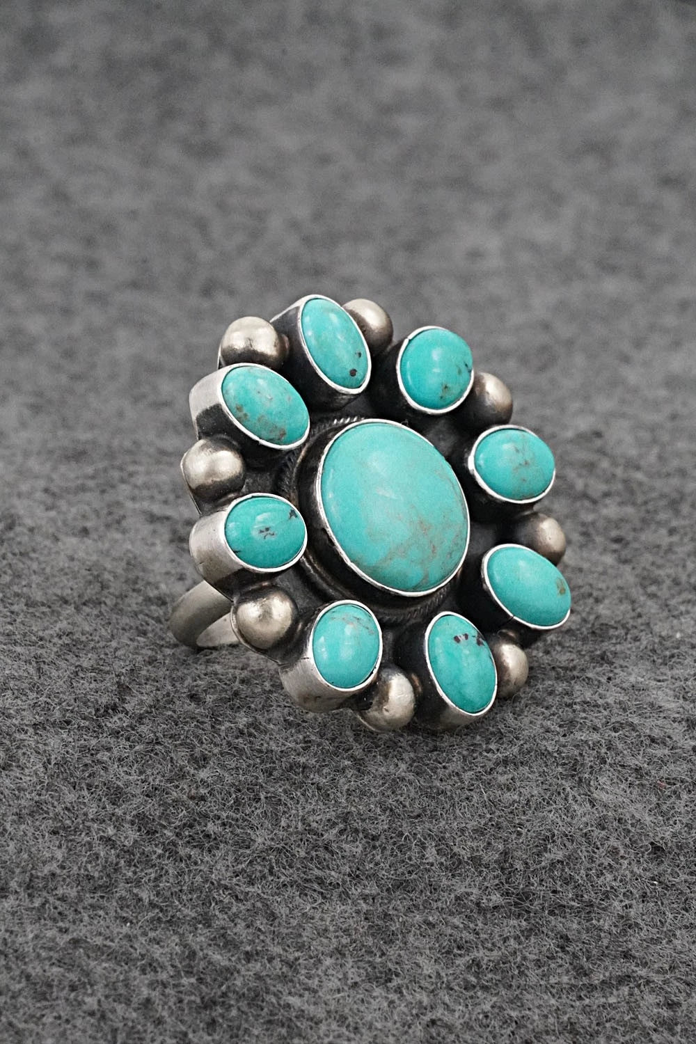 Turquoise & Sterling Silver Ring - Kathleen Livingston - Size Adjustable