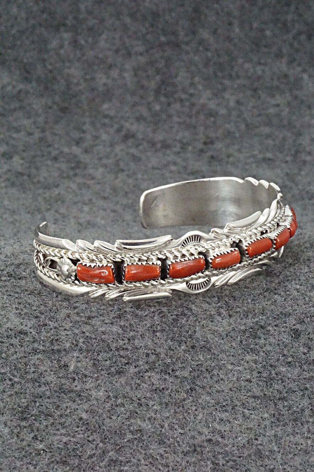 Coral & Sterling Silver Bracelet - Anthony Brown