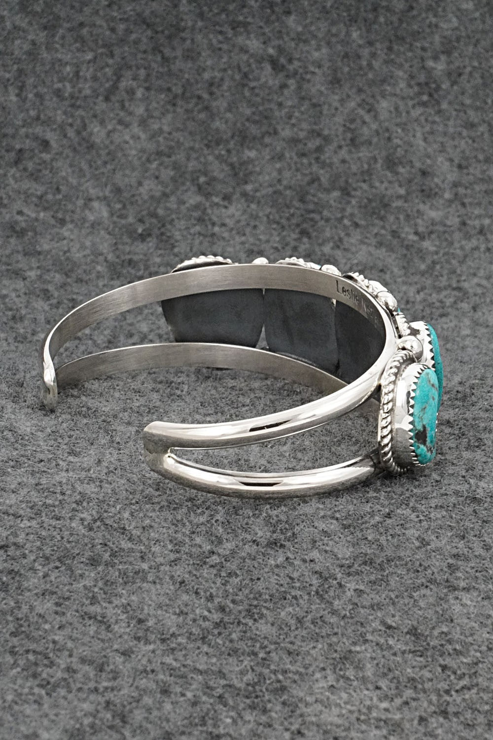 Turquoise & Sterling Silver Bracelet - Leslie Nez