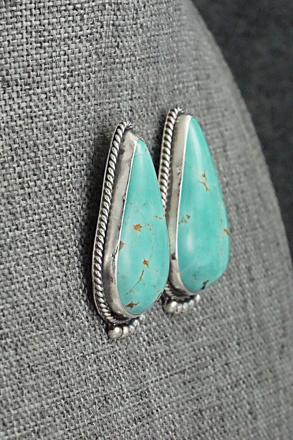 Turquoise & Sterling Silver Earrings - Rena Begay