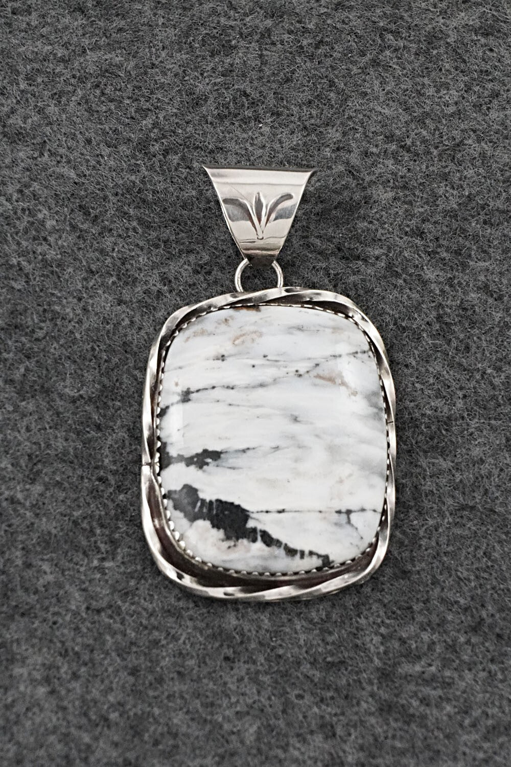 White Buffalo & Sterling Silver Pendant - Ernest Hawthorne