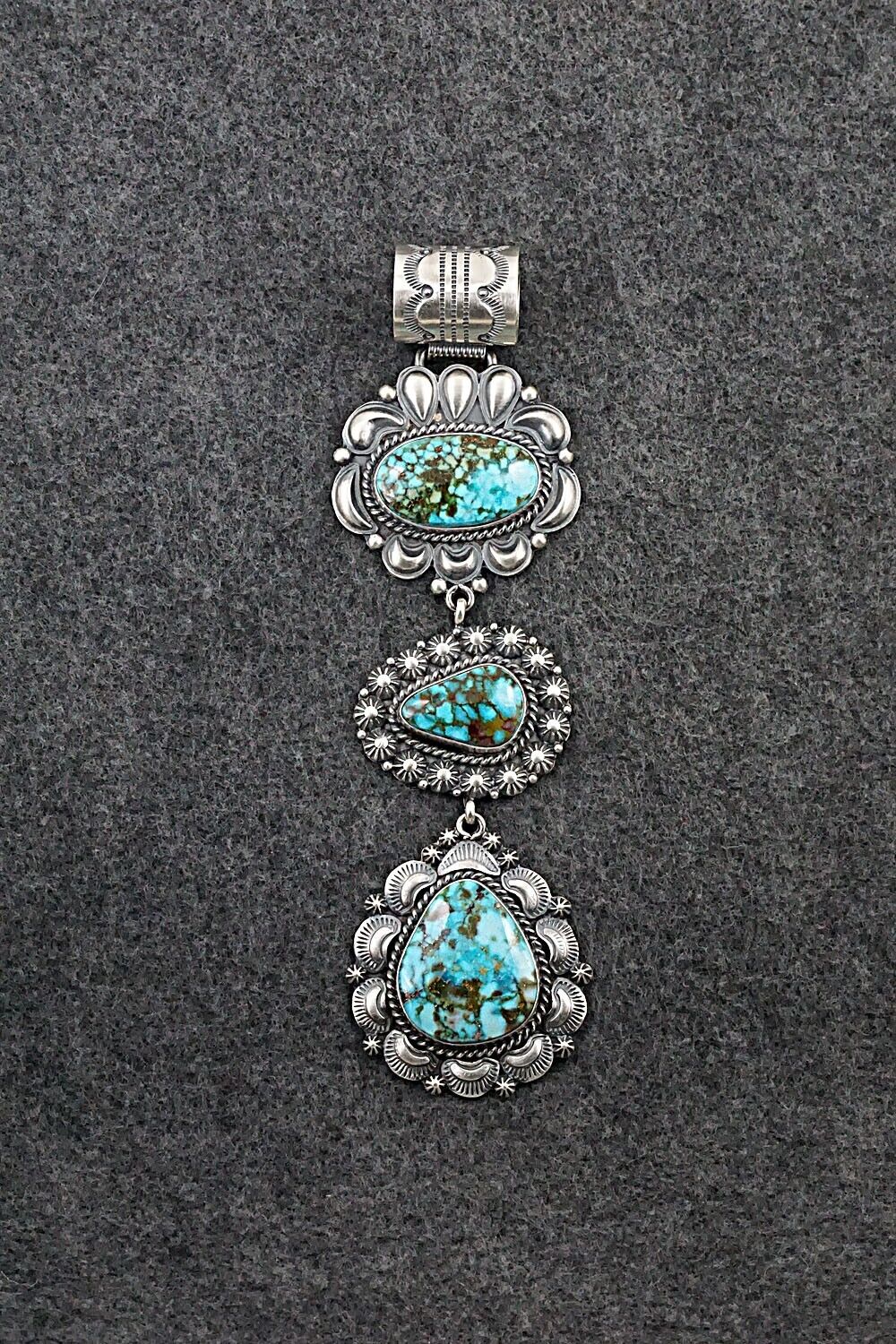 Turquoise & Sterling Silver Pendant - Raymond Delgarito