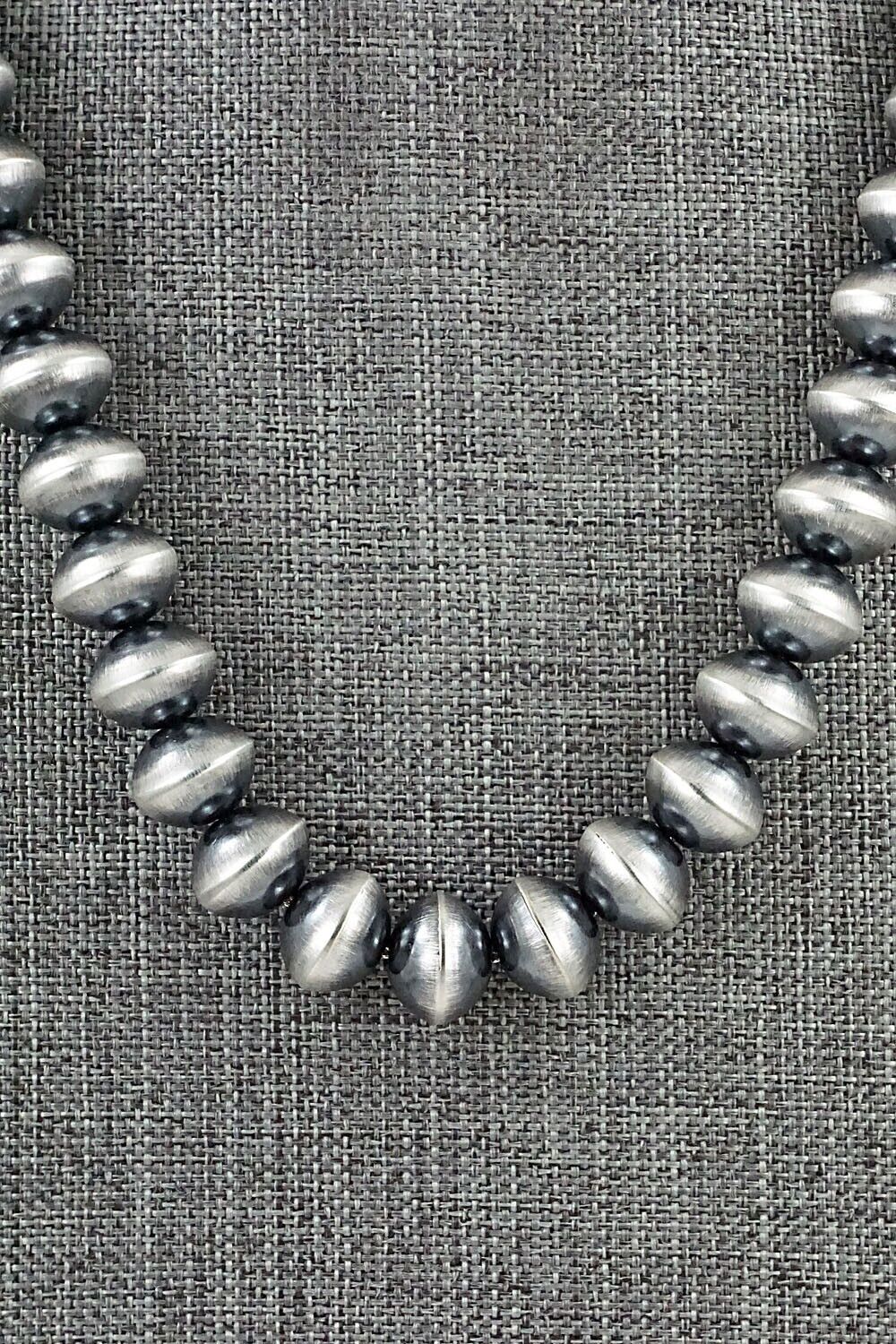 Sterling Silver Navajo Pearl Necklace 22" - Tonisha Haley