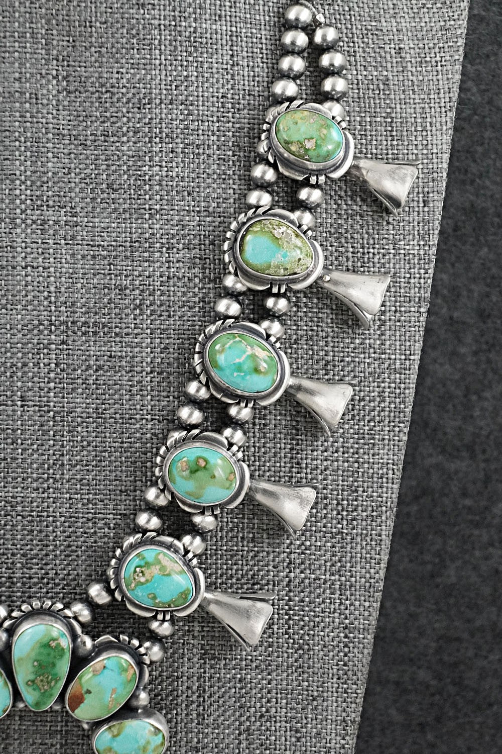 Turquoise & Sterling Silver Squash Blossom Set - Mark Yazzie